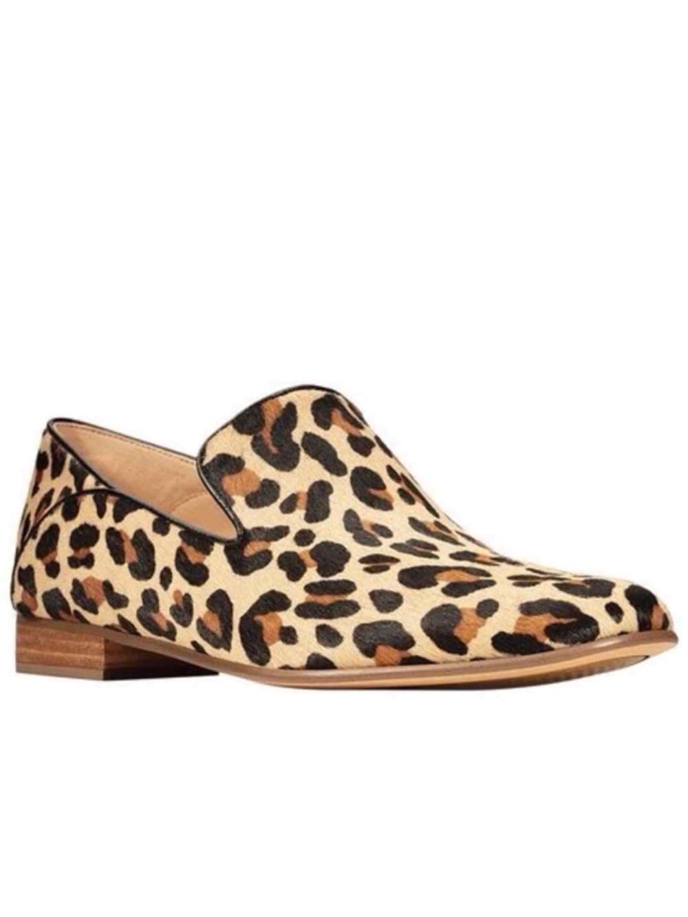 Clark’s 6 Pure Viola Loafers Animal Print Leopard Calf Hair Leather Women’s Shoe